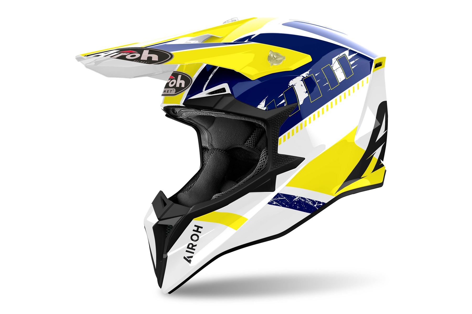 Airoh Helmet 2024 Wraaap Feel Yellow Blue Gloss